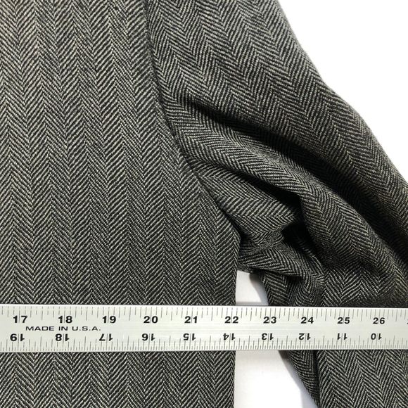 Vintage Kuppenheimer Tigertwist 100% Wool Herringbone Tweed Long Coat 44 - Picture 10 of 11